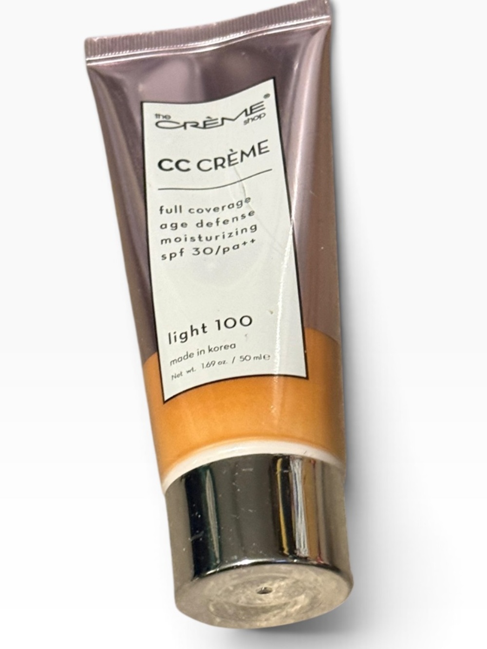 The Crème Shop CC Crème Full Coverage Age Defense SPF 30 Light 100 - NEW